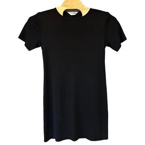 Vintage Exclusively Misook Black Short Sleeve Acrylic‎ Shift Dress M Petite